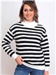 Striped sweater with pearl beads (S/M-L/XL)