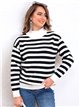 Striped sweater with pearl beads (S/M-L/XL)