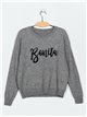 Embroidered slogan sweater (S/M-L/XL)