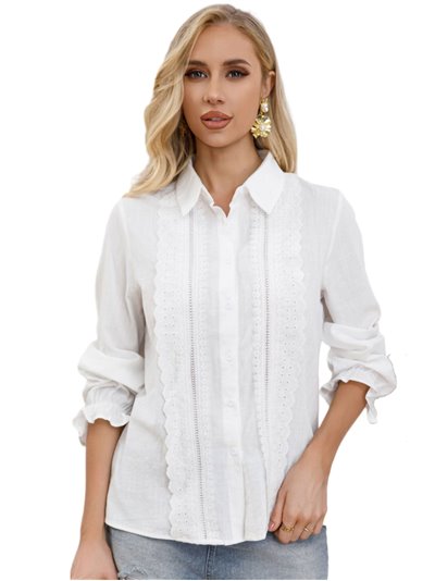 Linen effect shirt with guipure (M-L-XL-XXL)