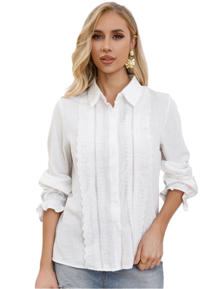 Linen effect shirt with guipure (M-L-XL-XXL)