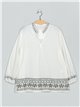 Embroidered linen effect blouse (M-L-XL-XXL)