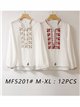 Embroidered linen effect blouse (M-L-XL)