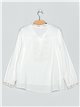 Embroidered linen effect blouse (M-L-XL)