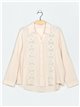 Linen effect shirt with crochet (M-L-XL-XXL)