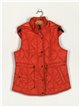 Quilted waistcoat with hood dark-orange (M-XXL)