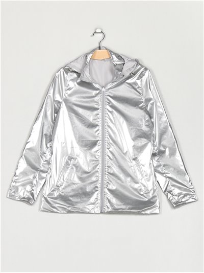 Reversible parka water repellent silvery (M-L-XL-XXL)