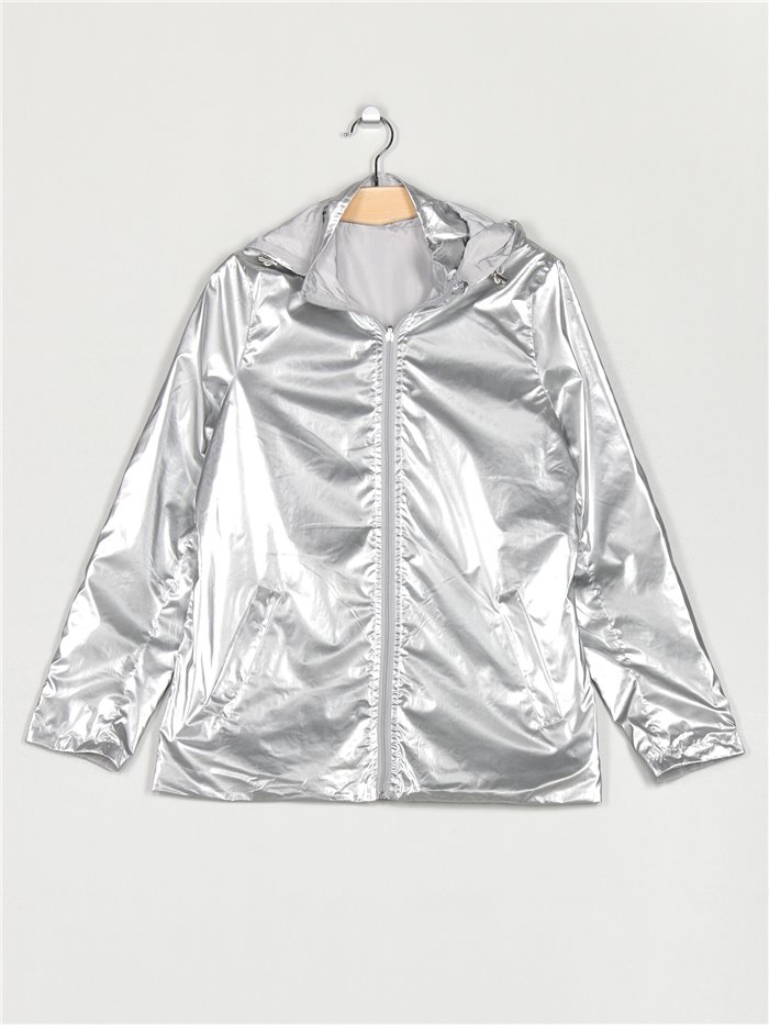 Parka reversible water repellet silvery (M-L-XL-XXL)