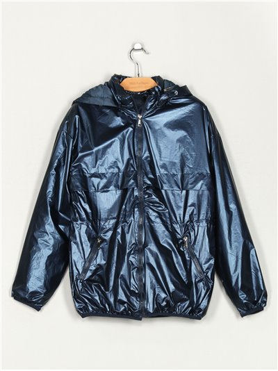 Parka water repellent with hood navy (M-XXL)