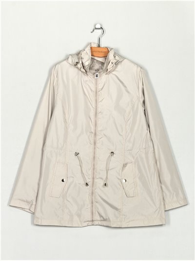 Parka water repellet lunares capucha stone-rice (42-50)