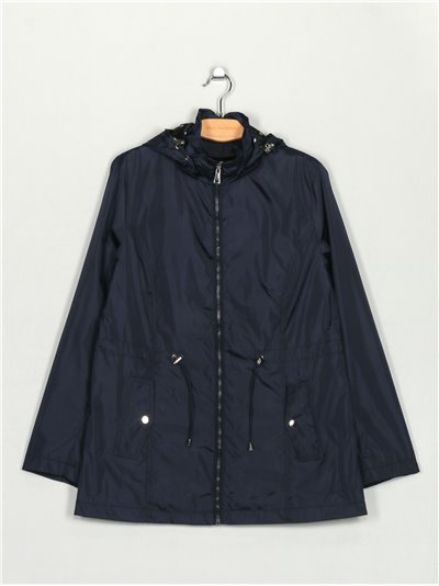 Parka water repellet lunares capucha navy (42-50)