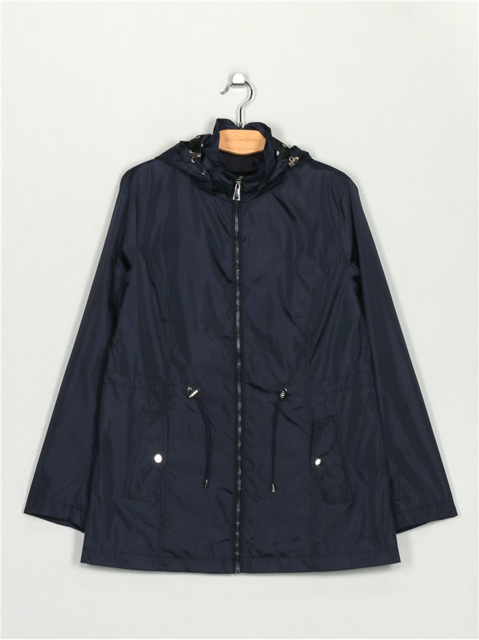 Parka water repellet lunares capucha navy (42-50)