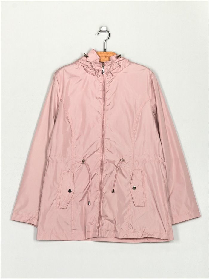 Parka water repellet lunares capucha light-pink (42-50)