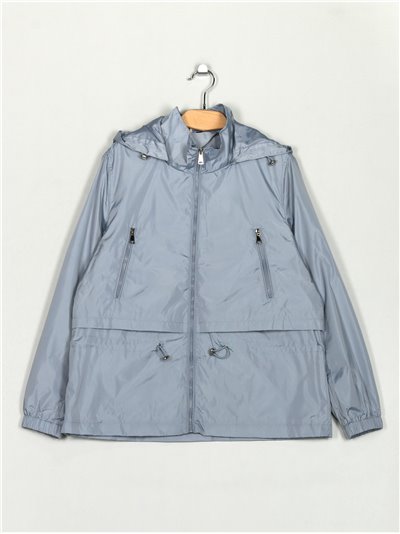 Parka water repellet capucha light-blue (42-50)