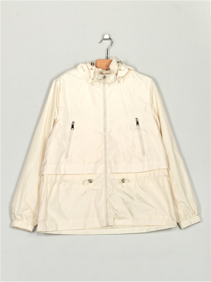 Parka water repellent with hood beige (42-50)