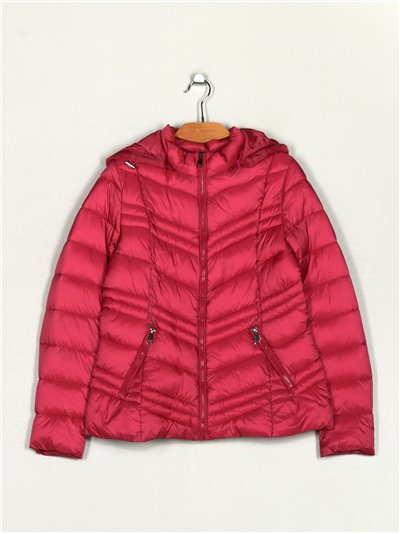 Metallic thread down puffer jacket fuschia (M-XXL)