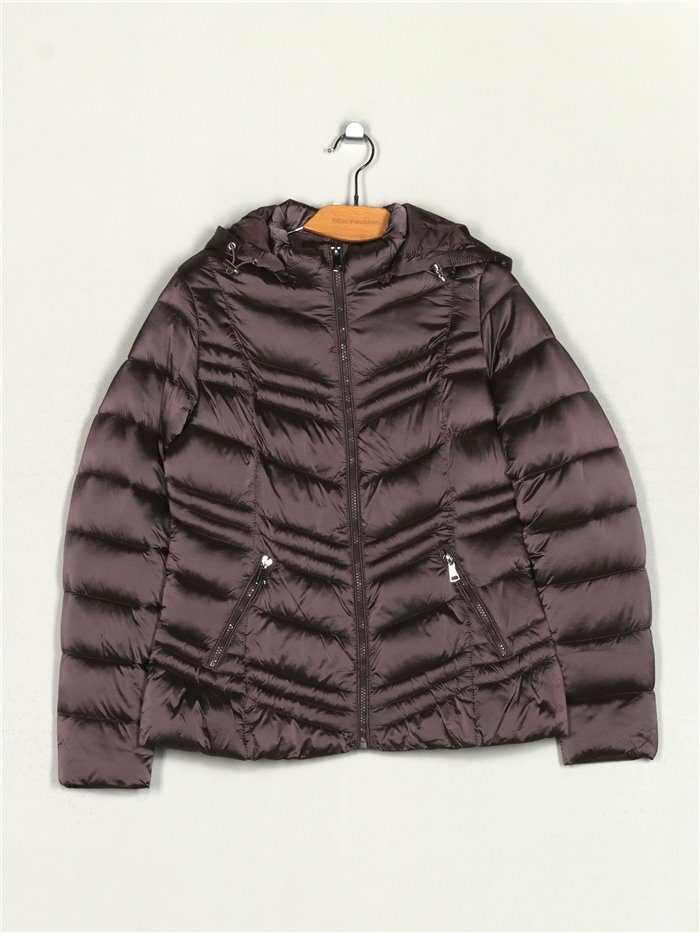 Metallic thread down puffer jacket purple (M-XXL)