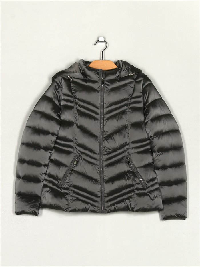 Metallic thread down puffer jacket gray (M-XXL)