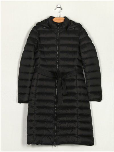 Belted anorak with hood black (M-XXL)