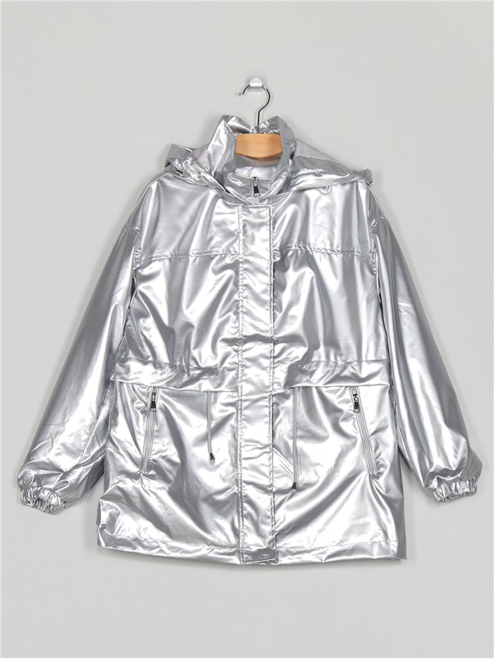 Water repellent parka silvery (M-XXL)