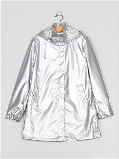 Parka metalizada water repellent silvery (M-XXL)