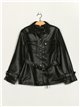 Faux leather overshirt black (M-XXL)