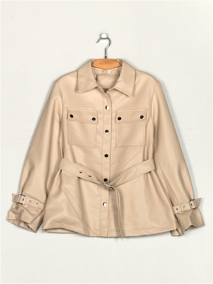 Chaqueta efecto piel apricot (M-XXL)