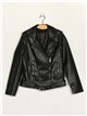 Chaqueta biker efecto piel black (S-XL)