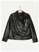 Chaqueta biker efecto piel black (40-48)