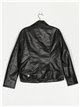 Faux leather biker jacket black (40-48)