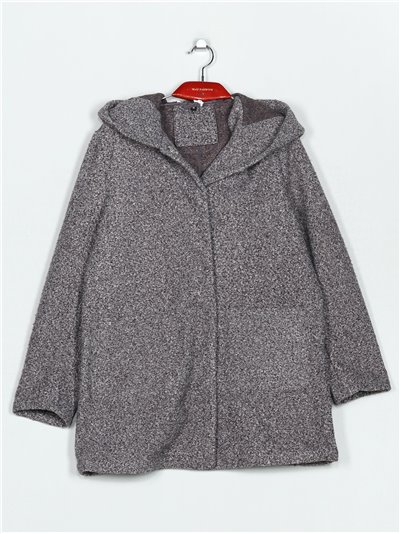 Abrigo jaspeado capucha gray (M-L-XL-XXL)