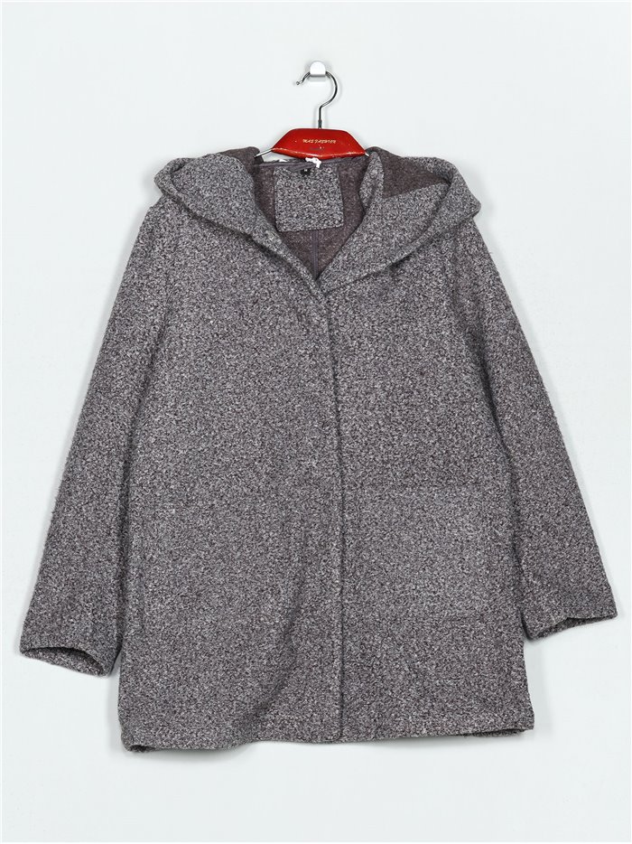 Marbled coat with hood gray (M-L-XL-XXL)