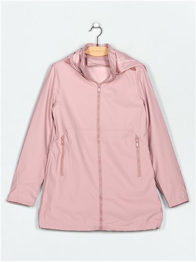 Parka efecto piel capucha pink (M-L-XL-XXL)