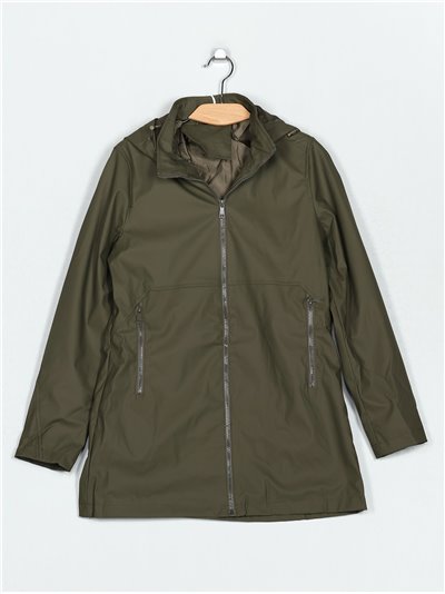 Parka efecto piel capucha green (M-L-XL-XXL)