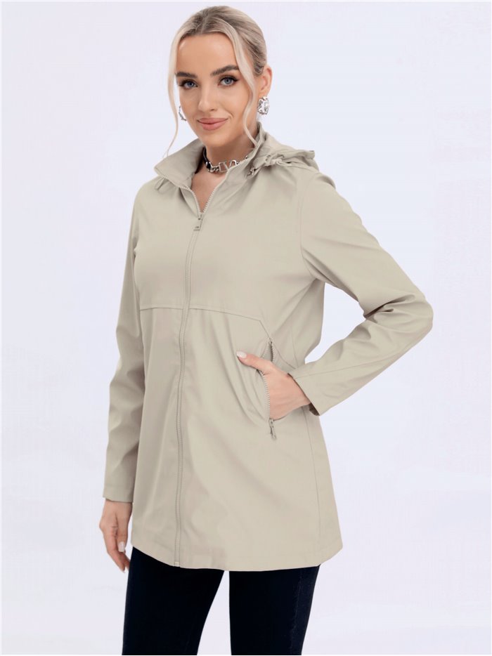 Parka efecto piel capucha stone-rice (M-L-XL-XXL)