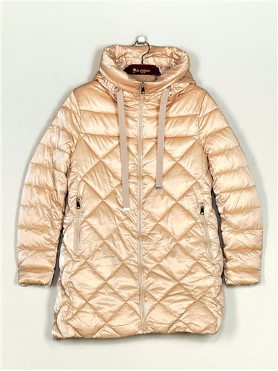 Patent finish anorak with hood beige (M-L-XL-XXL)