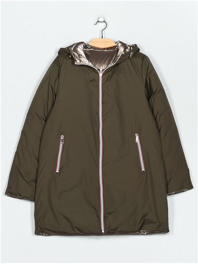 Oversized reversible anorak with hood green (M-L-XL-XXL)