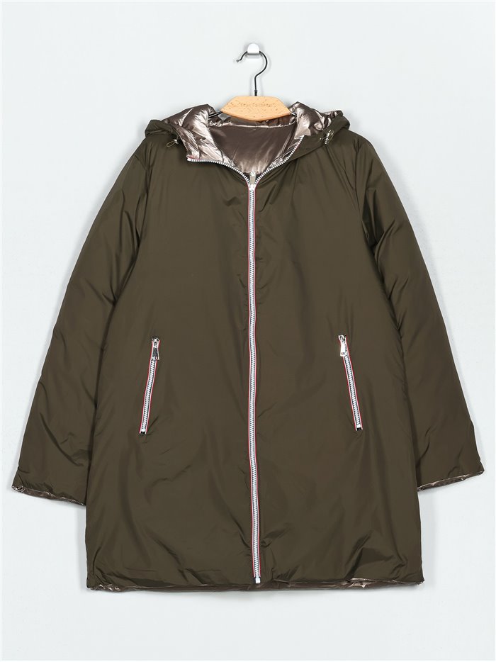 Anorak largo reversible capucha green (M-L-XL-XXL)