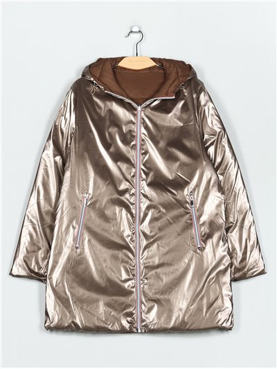 Oversized reversible anorak with hood champagne (M-L-XL-XXL)