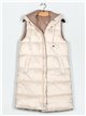 Reversible maxi quilted waistcoat stone-rice (M-L-XL-XXL)