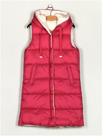 Reversible maxi quilted waistcoat fuschia (M-L-XL-XXL)