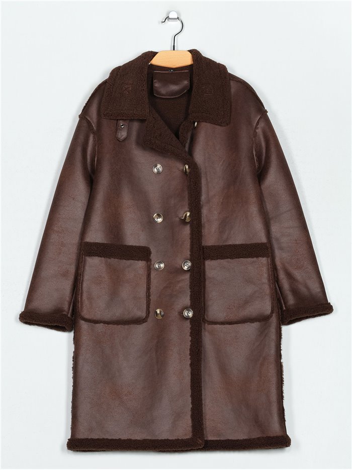 Sherpa lined coat coffee (S-M-L-XL)