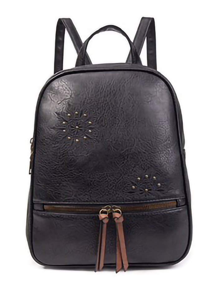 Embroidered backpack black