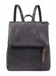 Embroidered backpack with flap black