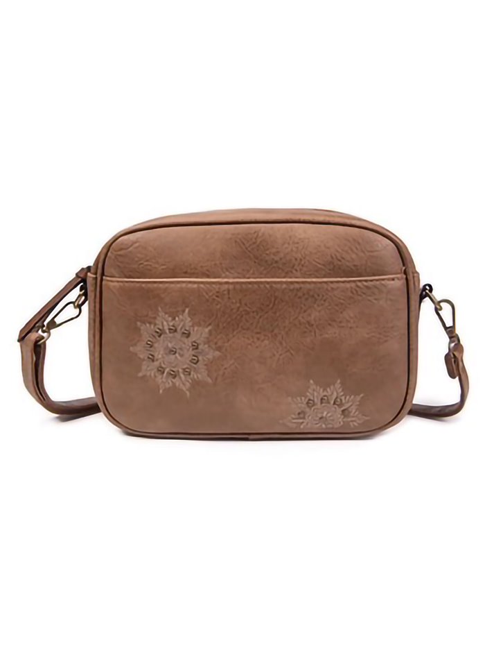 Embroidered crossbody bag kaki