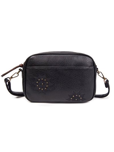 Embroidered crossbody bag black