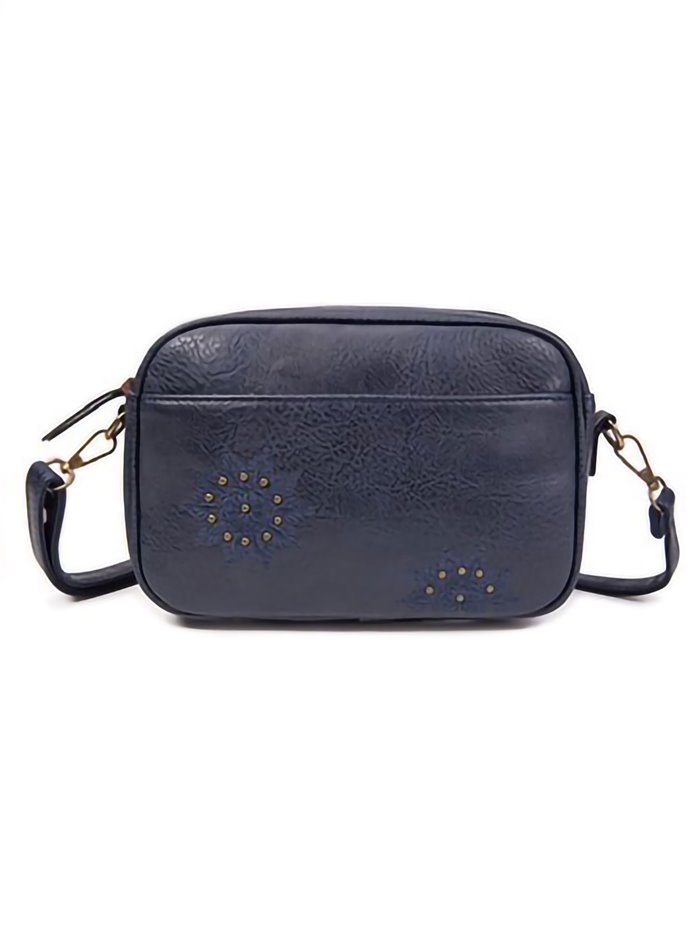 Embroidered crossbody bag blue