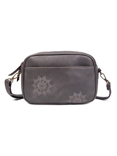 Embroidered crossbody bag grey