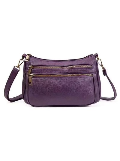 Crossbody bag with zip purple