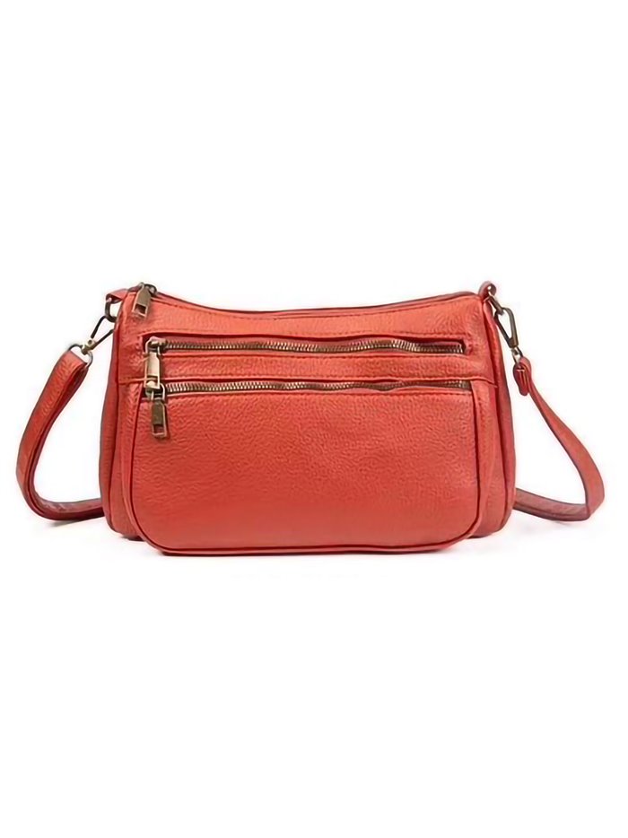 Crossbody bag with zip orange